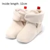 Första vandrare 1Pair Non-halp Cotton Warm Baby Girl Bootie Shoe Pure Color Winter Faux Fleece Infant Toddler Floor Boots