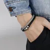 Bedelarmbanden 2023 trendy mensen creatieve explosiemodellen eenvoudige staaldraad gevlochten heren armband modetrend niche