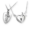Цепочки замки и ключ подвесное ожерелье милая пара титана для мужчин Женские пары подарки на день рождения свадьба Aniversry