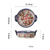 Miski Kreatywne retro ceramiczne Binaural Bake Pasp House Głębokie Talerz Sałatka Pizze Danie mikrofalowe piekarnik zupa zupa