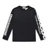 Tasarımcı Tee Erkekler T-Shirts Com Des Garcons CDG kolu uzun kollu Büyük Kırmızı Kalp T-Shirt Siyah Unisex Street Giyim Markası XL