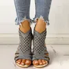 Sandalen 2023 Vrouw Vrouwen comfortabele rug zipper platte hak mode schoenen vrouwelijk uitgehold vissen mond damesschoenen