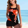 Swim wear mulheres floral impressão de duas peças maiô sexy tankini feminino monokini verão plus size praia fatos de banho 230325