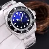 Дизайнерские мужские часы 44 мм с автоматическим механическим механизмом Часы со скользящей кнопкой из нержавеющей стали Черный керамический циферблат Подарочные деловые часы montre de luxe