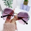 Óculos de sol de moda de designer de luxo 20% de strassm slim sem moldura aparar moda anti-up copos coreanos