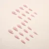 False Nails 3D Fake Press On Faux Ongles Short French Almond Tips DIY Manicure Supplies Pink Heart Acrylic Nail Kit