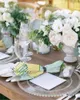 Table Napkin 4pcs Pineapple Letters Color Block Leaves Gradient Square Wedding Decoration Tablecloth Kitchen Serving Napkins