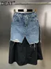 Saias Deat Chic Spit Patchwork Fake Fake Two Designer Salia Mulheres Burrs High Saias de Streetwear Saias de Jeans Salas Primavera 11xx1712 230325