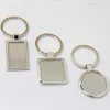 Whole-50Pcs Blank Metal Key Chain Promotion Key Tags Customize Logo Laser Key rings - 309u