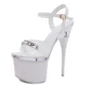 Sandali Fata Trasparente Sandali da donna Piattaforma alta Tacchi con strass in cristallo Scarpe da donna sexy Stripper Sposa Sposa Stiletto 230316