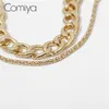 Kedjor comiya halsband för kvinnor guld färg zink legering dubbel lager flygande hjärthänge koran uttalande halsband smycken