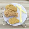 Simulation Food Key Rings French Fries Chicken Nuggets Keychain Fried Chicken Legs Food Pendant Children's Toy Promotional Gift