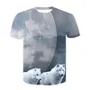 Camisetas masculinas 2023 Lion 3D Imprimir mangas curtas Camisa preta Harajuku verão hip hop Men tops xxxxl