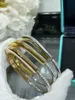 Luxuriöse T-Marken-Lock-Designer-Charme-Armreif-Armbänder für Frauen mit glänzendem Diamant-Silber-Gold-Rosenfarben-Kristall-Armreif-Armband-Schmuck