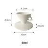 Tazze Piattini 60ml Bone China a forma di cono Tazza da caffè espresso bianca con piattino Set da tè creativo personalizzato per caffè Home Office Cucina Bicchieri