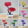 Dekoratif çiçekler yapay mini bitki plastik dayanıklı 7 renk sahte bonsai ağacı bakımı ücretsiz