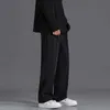 Men's Pants Men's Y2K Black Korean Clothing Straight Trousers Casual Wide Cropped Pants Streetwear Suits Pants Overalls Sweatpants For Man W0325