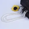 Chains Charm Real White Pearl Necklaces Three Layers Jewelry Colar Feminino For Your Dear Mom