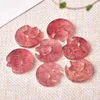 Decorative Figurines Hand Carving Natural Red Strawberry Quartz Star And Moon Folk Crafts Healing Stones For Home Decorations 1pcs