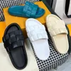 Popular mens brand slippers Upper with signature logo Waterproof foam rubber slipper Casual easy comfortable hot spring swimming pool Slippers pantoufle Mules