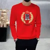 2023 Nouveaux Hotsales Designer Hommes Sweat à capuche Pull Sweatshirts Lettre Brodée Paillettes Crewneck Lâche Manches longues Blanc Noir Sweat à capuche Streetwear