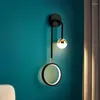 Wall Lamps Decorative Led Iron Night Reading Beside Lamp Home Stairs Vintage Loft Sconce Lights Glass Ball Gold Black