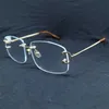 Damenmode-Designer-Sonnenbrille Mode Klare Brillen Zubehör für Damen Vintage Randlose Quadratische Brillen Optisches Brillengestell