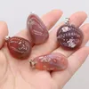 Pendant Necklaces Natural Gem Stone Cherry Blossom Agate Handmade Crafts DIY Necklace Jewelry Accessories Exquisite Gift Making For WomanPen