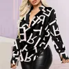 Women's Blouses Women's 2023 Products Deep Punched Collar Long Sleeve Shirts Autumn Chain Pattern Printed Casual Sexy Tops