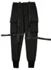 Herrenhosen PFNW Darkwear Safari Style Webbing Spliced Cargo Pants Men High Street Streetwear Elastic Waist Slim Tactical Techwear 12A1634 230325