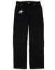 Damesbroek capris hoogwaardige brief afdruk zwarte vrouwen broek gothy y2k los rechte been wide been pants street s mode vrouwen baggy jeans 230325