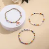 Bohemia regenboog bedelarmband ingesteld voor vrouwen kleur rijst kralen ketting liefde brief bangle meisjes boho sieraden cadeau