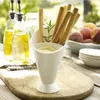 Borden twee cup-mond Fries Cup Saus Fry Dipping Serving 2 in 1 kegel dip plankhouder salade snackplaat