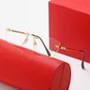20% OFF Luxury Designer New Men's and Women's Sunglasses 20% Off frameless metal leg fashion personality simple trend net red mirror