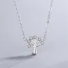 Colares pendentes Lucky Christmas Tree Crystal Silver Jóias Chain Clavícula Coreana XL113