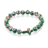 가닥 Cloisonne Ball Cross Rosary Beads Bracelet Elastic Chain Spacers 종교 가톨릭 유태인 축복 보석