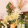 Candelabro de cristal: coronas florales de margaritas con forma de huevo de Pascua para puerta de entrada, 19,7 pulgadas, huevos pastel preiluminados, bayas blancas, corona verde primaveral