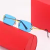 Luxury Designer High Quality Sunglasses 20% Off square frameless trend physical shooting frame fashion sunglassesKajia
