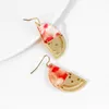 Boucles d'oreilles pendantes petit frais Alternative acrylique géométrie créative pastèque couleur coréen mode bijoux accessoires