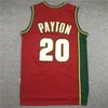 American Basketball Wear Gary Payton 20 Men Jerseys Rojo Blanco Blanco Verde Mitchell Ness Camisa de jersey de tamaño adulto Mezcla Mezcla