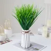 Fleurs décoratives 7 fourchettes fleur artificielle faux plastique vert herbe plante Arrangement de mariage Vase de noël pour la décoration de la maison