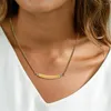 Kedjor Balance Tube Halsband kubisk minimalistisk kedja 14K koppar pläterad verklig guld gränsöverskridande benben grossist