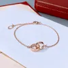 Bracelet for woman designer double ring T0P quality AAAAA highest counter quality classic style luxury jewelry premium gifts with box 020