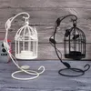 Ljushållare användbara långvariga fristående handplan kreativa vintage fågelbur formar levande ljus stativ atmosfär