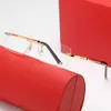 Luxe designer voor heren Dames Zonnebril Netto Red Frameless Simple Fashion Men Women Elegante veelzijdige Ol Optische bril