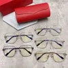 Mäns lyxdesigner Kvinnors solglasögon Version Personliga modeglasögon Fram Metal Stor fyrkantig platt lins kan matchas med gradeskajia