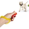 Clicker per addestramento di cani e gatti all'ingrosso in plastica Nuovi cani Click Trainer trasparenti con bracciale per cani