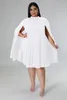 Plus size jurken perl plus size losse jurk voor dames mantel mouw geplooid rechte zomer outfit Vestidos de mujer elegantes para fiesta 230325