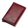 財布財布財布女性男性ヴィンテージ磁気スナップアルミニウムの名刺ホルダーオートマチックケースバッグレザー2023DEC25