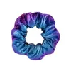 20 färger laser tyg scrunchie elastiska band flickor hårband gradient färg hästsvans hållare hårband mode scrunchy kvinnor huvud hår tillbehör